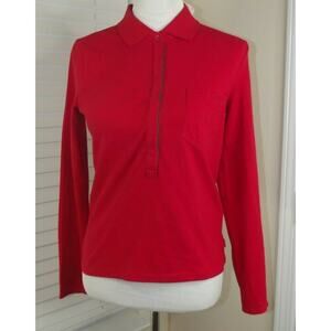CALVIN KLEIN JEANS Half Snap PULLOVER SHIRT- Red Size Large NEW